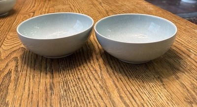 Denby Blue Speckle Soup, Cereal Bowls. 28 Ounce Size. 6.5 Inch. Set Of 2. New.