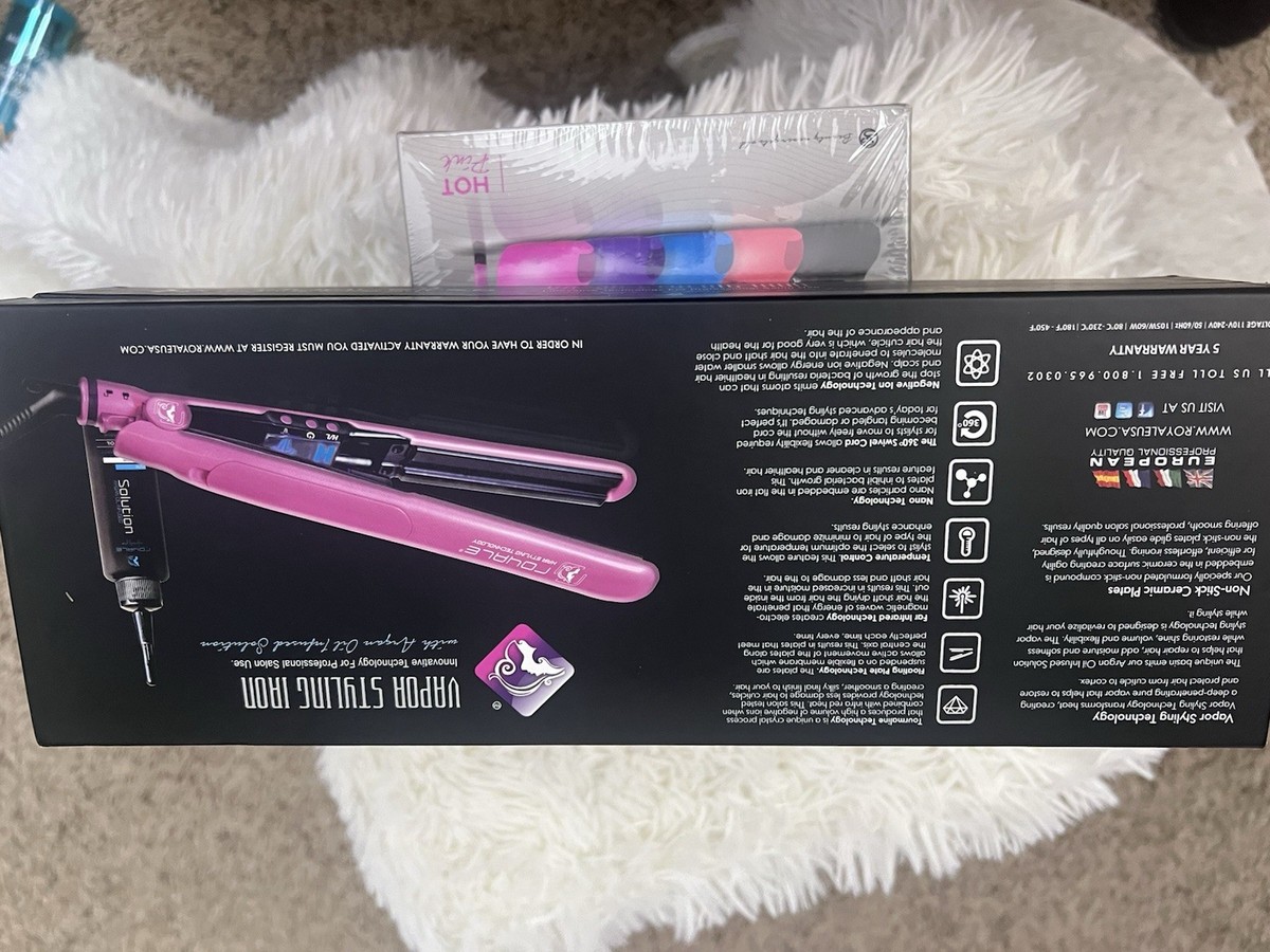 Pink Royale Vapor Styling Iron NEW Royal Pink Hair Styling Tools | Mercari main image 4