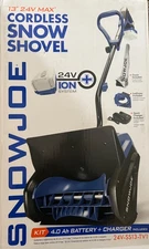 Snow Joe IONMAX 24V Cordless Battery-Power Snow Shovel Bundle, 13", 24V-SS13-TV1