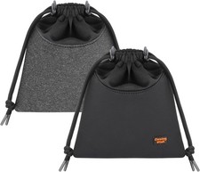 2 Pack Large Black  Large Grey Headphone Carrying Pouches Headset Case Bag Trav