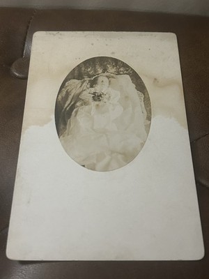 Antique Post Mortem Baby Named Died Two Days 1911 Cabinet Card Photo