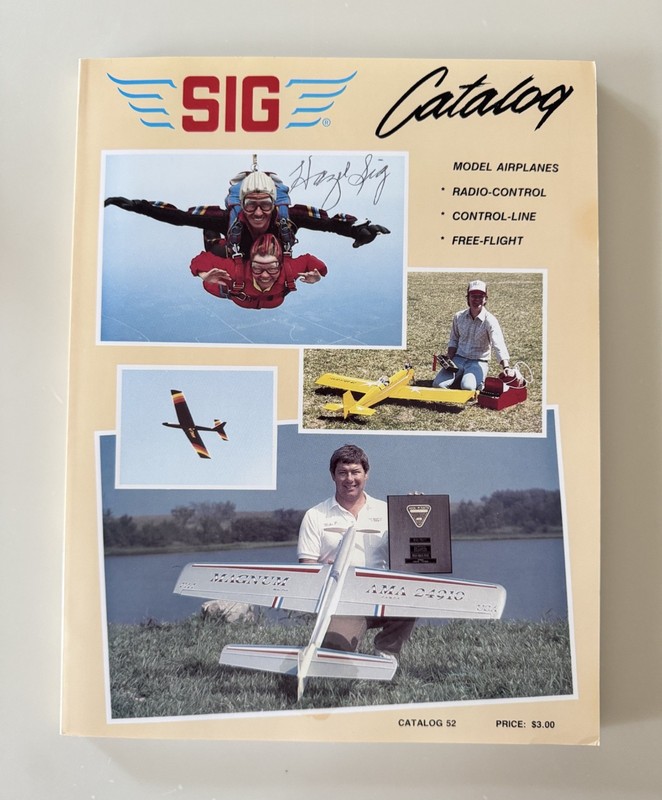 1990 SIG Catalog 52 Signed Hazel Sig Vintage RC Airplane Memorabilia
