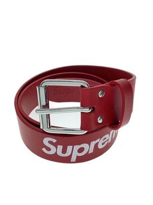 Supreme Repeat Leather Belt, Cowhide, Red | eBay