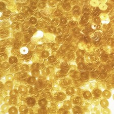6mm Flat Sequins Yellow Citrine Transparent Glossy See-Thru Made in USA