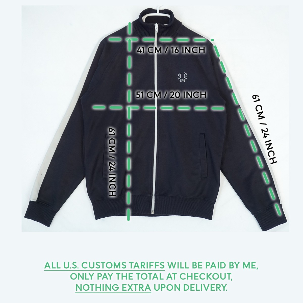 Fred Perry Full Zip Black Long Sleeve Track Jacket Men's Size S | eBay