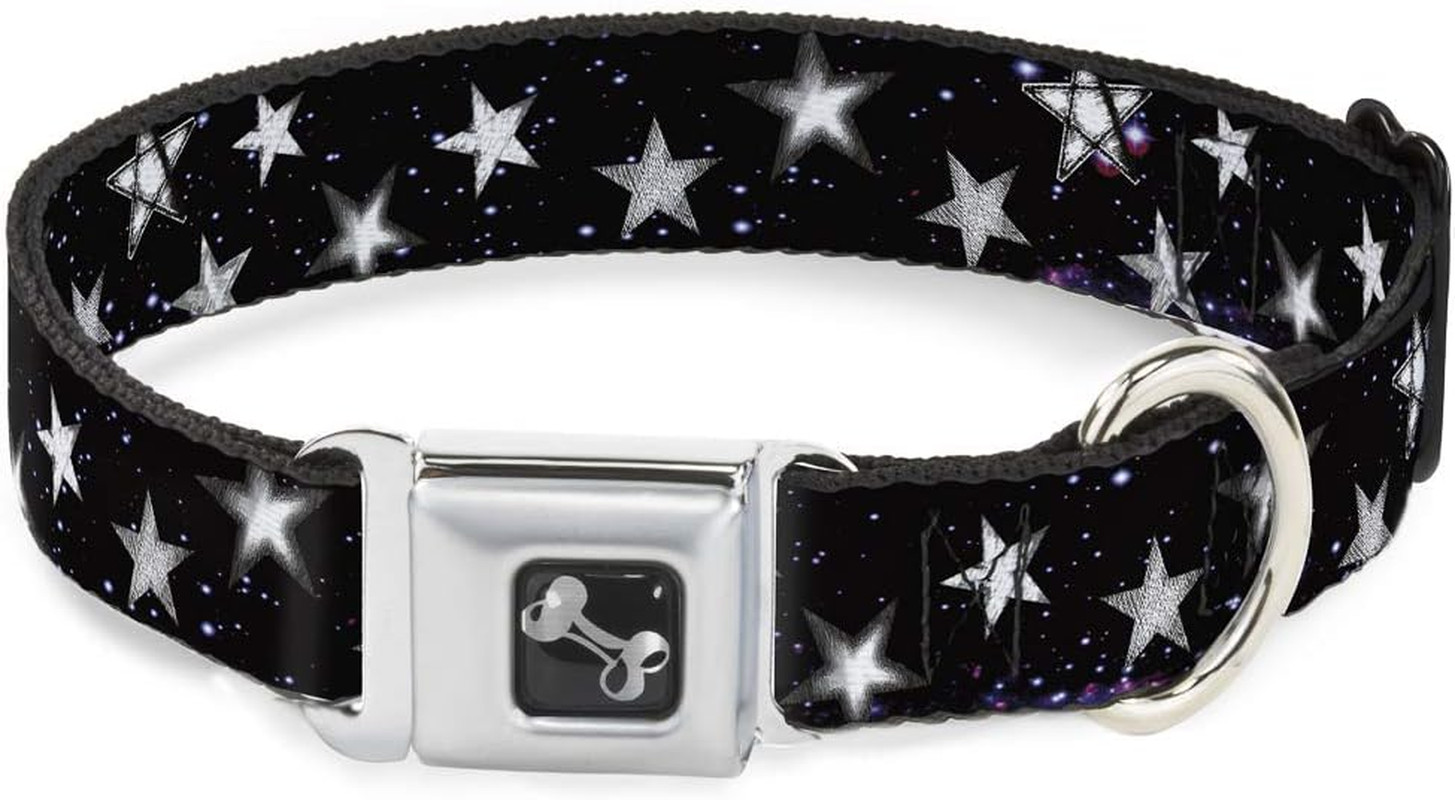 Buckle-Down Collare Cane con Fibbia a Cintura, Stelle Spaziali 2.5cm