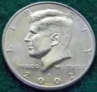 Photo of a 2002-P Kennedy Half Dollar from an eBay listing that sold on Jul 22, 2026