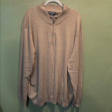 Jos A Bank Men's Brown/Tan Sweater 3X Traditional Fit Pima Cotton 1/4 Zip