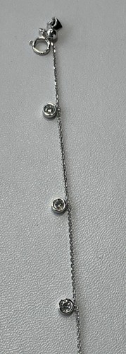 14k White Gold Diamonds By the Yard .50 Carats Dangling Bezel Set Bracelet - Picture 12 of 14