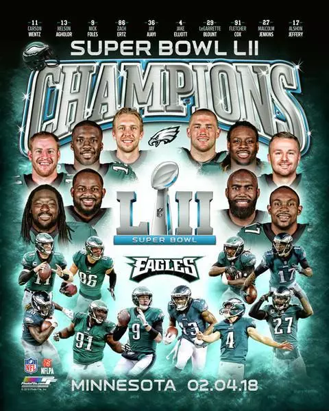 PHILADELPHIA EAGLES 2017 Super Bowl LII Champions Composite Official 11x14  Photo