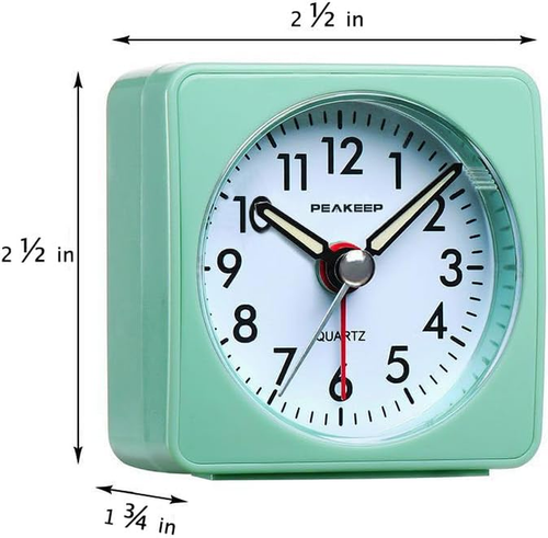Peakeep Ultra Small, Battery Travel Alarm Clock with Snooze and Light, Silent wi - Picture 2 of 12