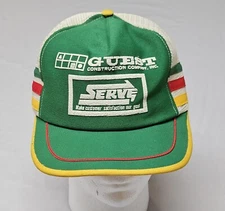 VTG 3 Stripe GUEST Construction Hat Snapback Adjustable Puffy Paint Logo