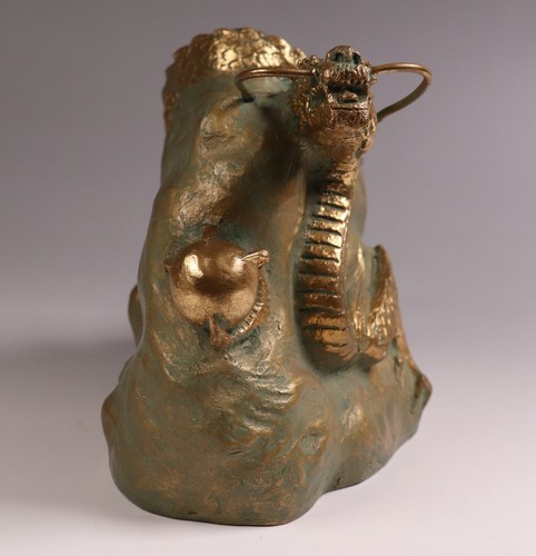 Vintage Japanese Bronze Dragon Statue 6.5inch Art Sculpture By Naoki Tominaga - Picture 10 of 23