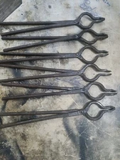  Bolt Wolf Jaw TongsBlacksmith Set for anvil hardy vise forge tools Lot of 6 Pcs