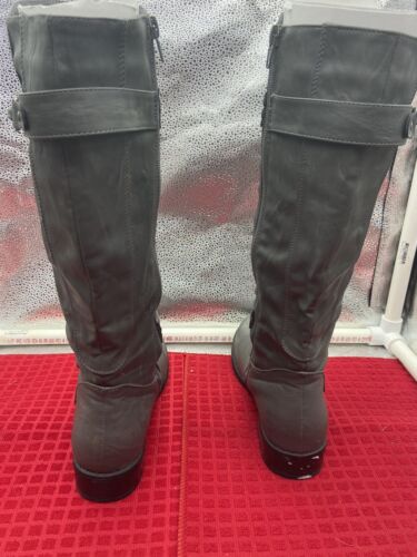 JOURNEE Damenstiefel grau Kalbsleder mandelförmige Zehenpartie gestapelter Absatz Reißverschluss 7 - Bild 2 von 6