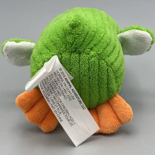 2018 Animal Adventure Soft Ribbed Green Penquin Plush Lovey Stuffed Animal - Picture 6 of 7
