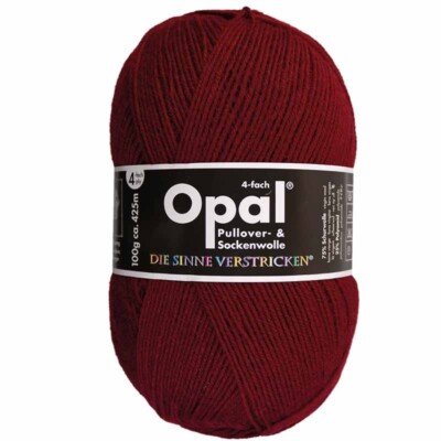 Opal Sock Yarn Uni Solid superwash 4-ply 100g/465yd, #9939 Ruby