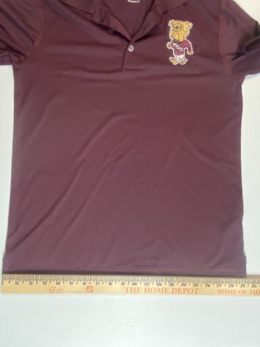 Mississippi State Shirt Adidas Golf Polo Small Maroon Bulldogs MSU College Ball - Picture 8 of 11