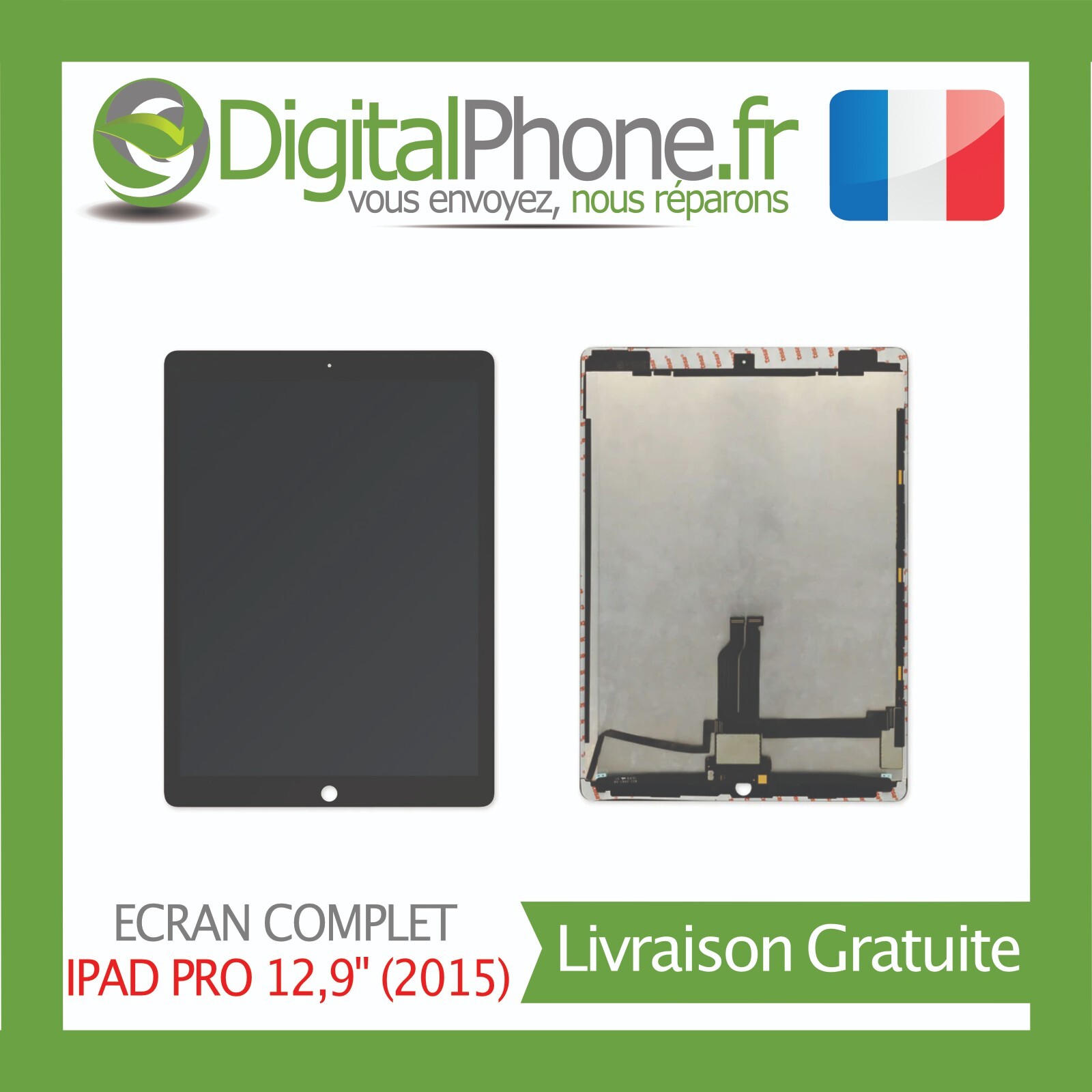 Écran d'origine reconditionné iPad Pro 12,9 noir 2015 pour graphistes