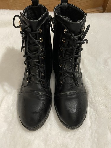 womens black leather booties flat heel