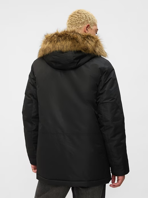 Gap Mens M Black Full Zip Cold Control Max Snorkel Coat Long Gap Mens M Black Full Zip Cold Control Max Snorkel Coat Long