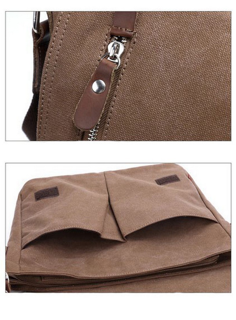 Borsa A Tracolla In Tela Vintage Uomo - Multitasche, Regolabile - Per Scuola E Viaggi - Foto 9