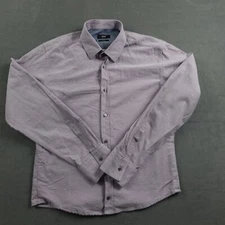 Hugo Boss Shirt Mens Large Slim Fit Purple Long Sleeve Button Up
