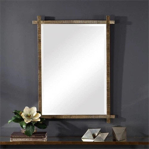 Uttermost Abanu Resin and MDF Wood Vanity Mirror in Antique Gold - Picture 3 of 7