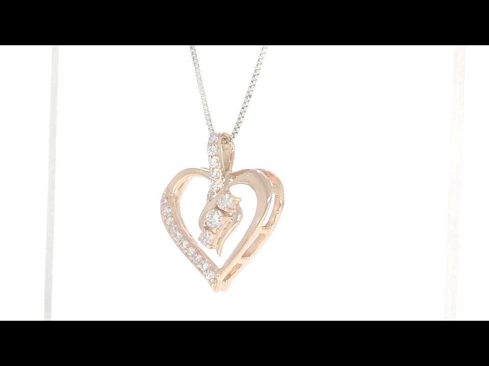 Heart Pendant Necklace Natural Diamond SI1 G 0.30 Carat 14K
