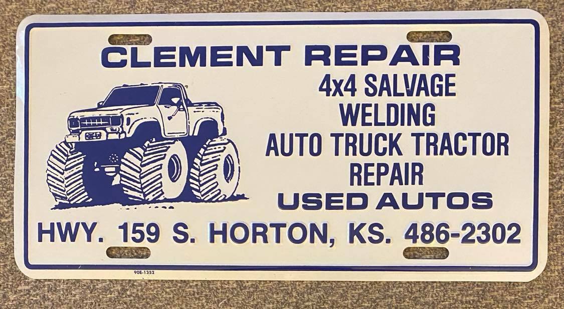HORTON KANSAS 1990 CLEMENT REPAIR USED AUTOS BOOSTER License Plate eBay