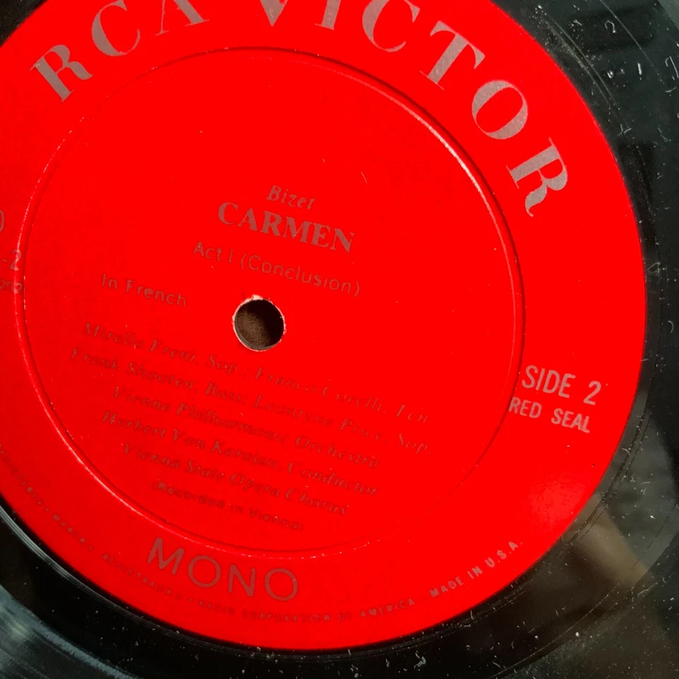BIZET-CARMEN-KARAJAN-MONO-LIBRETTO-ORIGINAL RCA VICTOR 3-LP VINYL BOX SET-USED Foto 3 de 4