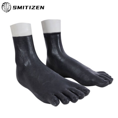 Smitizen Black Human Skin Silicone Feet Realistic Elastic Sock Cosplay Costume