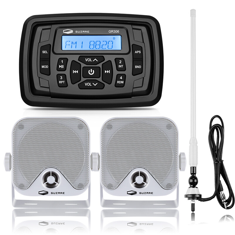 Marine Stereo Bluetooth Waterproof AM FM Radio System for ATV UTV RV UV ...