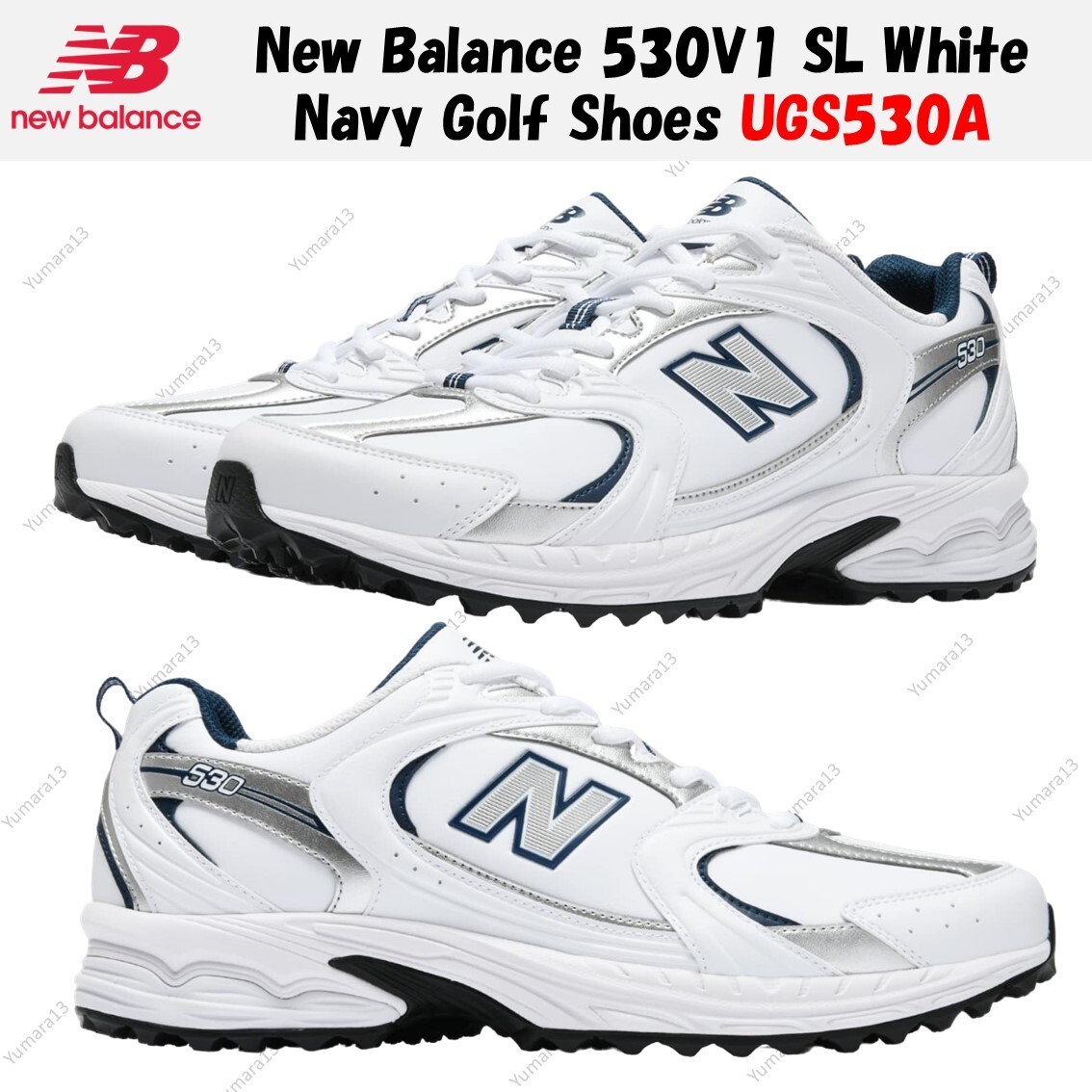 New Balance 530V1 SL White Navy Golf Shoes UGS530A Men's