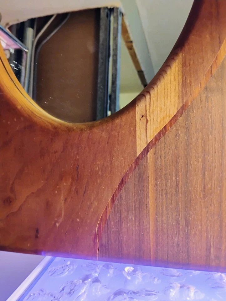 Solid Teak Wood Handmade Art Mirror 25" X 19" Heavy OOAK  - Image 3 of 4