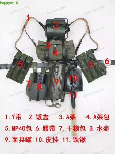 Replica WW2 WWII Equipment MP40/98K Canvas Field Gear 11pcs Combination Set Prop - Picture 4 of 9