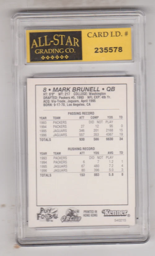 1997 - Kenner - Starting Lineup Cards - Mark Brunell - GRADED GEM MINT 10!!! - Image 2 of 2