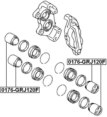 Cilindro pistón (delantero) Febest 0176-GRJ120F OEM 47731-35040 Foto 2 de 3