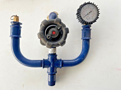 Neu CIG Mitteldruck Gasnetzprüfung Kuhhörner 4 bar Manometer blau nicht Wask Hyram