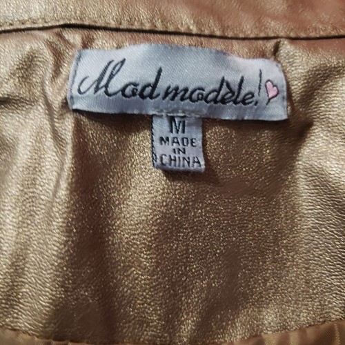 Women's Coat Mad MODÉLE Bronze Jacket 4 Zipper Pockets Zip up Sleeves Full Zip - Picture 9 of 10