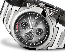 FIREFOX Chronograph CLASSIC S06 Herrenuhr Stahl Faltschließe sunray grau 10 ATM