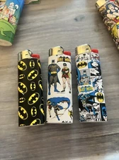 New 3 Bic Custom Lighters Batman And Robin Dc Comics Vintage Joker & Penguin!