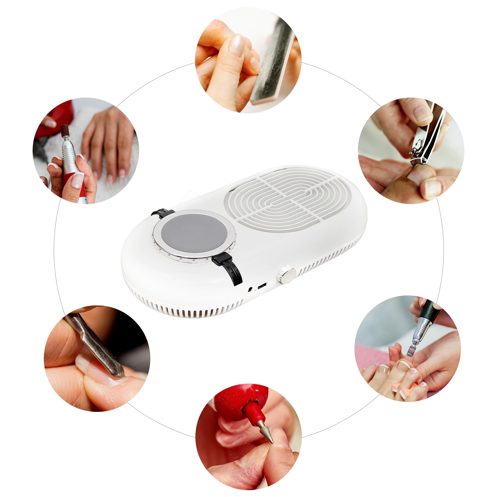 Nail Dust Collector,Compact Vacuum Fan Dust Collector for Nail Working