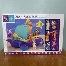 VTG Winnie The Pooh Ahoy There Pooh Adventure At Sea Ship Sail Deluxe Playset