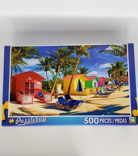 Puzzlebug Lot of 2 New, Factory Sealed 500 pc Puzzles Beach Scene & Gardening - Picture 3 of 5