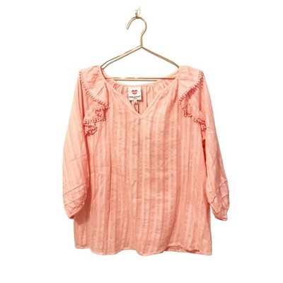 Hester and Orchard slight v neck with Pom detail and silver threading NWT