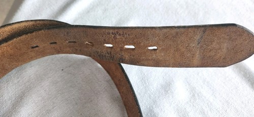 Men's Vtg Grunge Brown Acorn Hand-Tooled Leather Western Belt 36 -38" NO BUCKLE - Picture 5 of 18