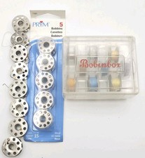 VTG 22 Bobbins 10-Hole, 3-Hole  Plastic Bobbin Box  Some New In The Package