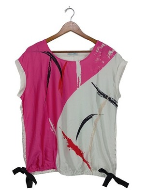 CREATION Z Schlupf-Bluse Damen Bluse Gr. DE 58 pink-weiß Casual-Look