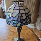PartyLite Hydrangea Tealight Candle Holder Tiffany Style Stained glass